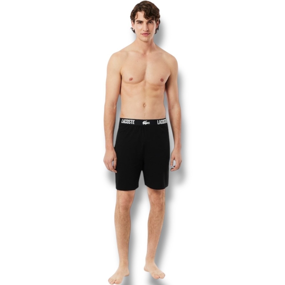 NWT Lacoste Soft Cotton Pajama Shorts Mens Size Extra‎ Large XL Black GH8303